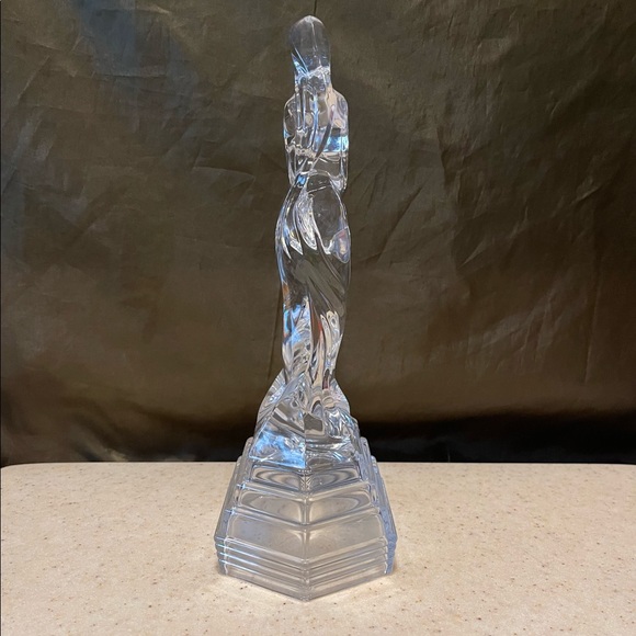 Art Deco Style Italian Crystal Figurine Mother Holding Girl Child 10 Inches Tall - Picture 7 of 12